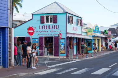 Saint-Gilles les Bains, La Reunion - June 25 2017: People waiting for the begin of the Grand Boucan Carnival. clipart