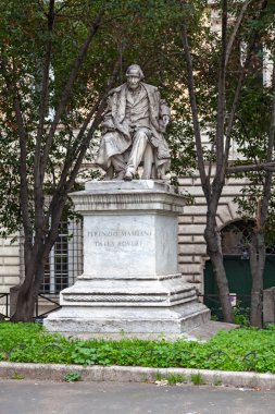 Rome, Italy - March 17 2018: Statue of Terenzio Mamiani della Rovere by sculptor Mauro Benini was inaugurated on 2 March 1893. clipart