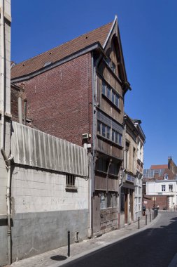 Valenciennes, France - June 22 2020: The Maison Scaldienne is a 16th century weaver's house, currently being restored by the Committee for the Protection of Valencian Heritage clipart