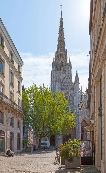 stock image Rouen, France - July 21 2017: The Church of Saint-Maclou (French: Eglise Saint-Maclou) is a Roman Catholic church which is considered one of the best examples of the Flamboyant style of Gothic architecture in France.