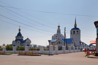 Ulan-Ude, Rusya - 29 Temmuz 2018: Kutsal Bakire Hodegetria Katedrali.