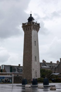 Roscoff, France - July 22 2017: The phare de Roscoff is a lighthouse on the ground built in the city of Roscoff in Finistere, Brittany. clipart