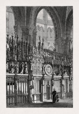 Veuillot 'nun 1875 tarihli bir illüstrasyonunda 14. yüzyıldaki Notre-Dames de Chartres korosu resmedilmiştir..