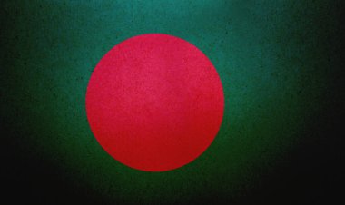 Bangladeş bayrağı kağıda basıldı.
