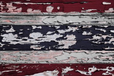 Tayland bayrağı grunge ahşap tahtaya boyanmış..