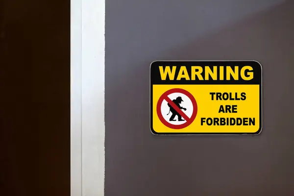 stock image Yellow and black warning sign on the side of an open door stating in 