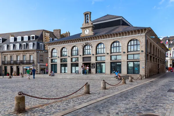 stock image Concarneau, France - August 17 2023: Les Halles de Concarneau are located in the city center. It is a covered market home to 17 traders selling local food products.