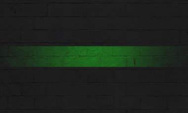 Black Flag with a thin green line in the middle used during the funeral ceremonies when a border patrol officer died in duty. clipart