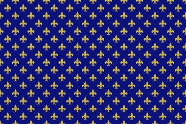 Kraliyet mavi arka planında tam kare altın fleur...