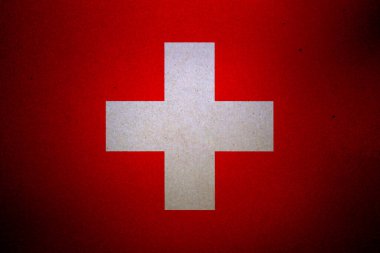 İsviçre bayrağı kağıda basılmış..