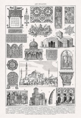 Henri Faucher-Gudin 'in 19. yüzyıl sonlarındaki Fransızca sözlükten alıntıladığı Bizans sanatı üzerine bir resim..