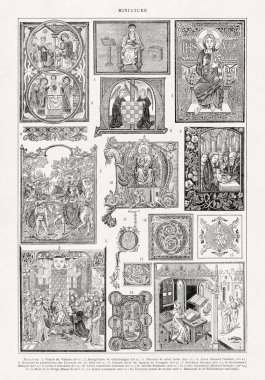 19. yüzyılın sonlarında yayımlanan minyatürler (aydınlatılmış el yazması) hakkındaki illüstrasyon.
