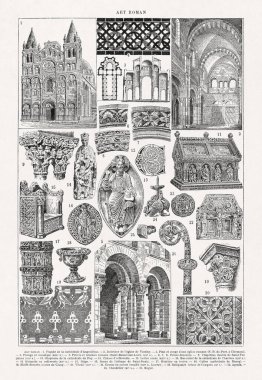 19. yüzyıl sonlarındaki bir Fransızca sözlükten alınmış Romen sanatı üzerine bir resim.