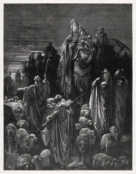 Gustave Dore 'un oyması Yakup' un Mısır 'a gidişini temsil ediyor..