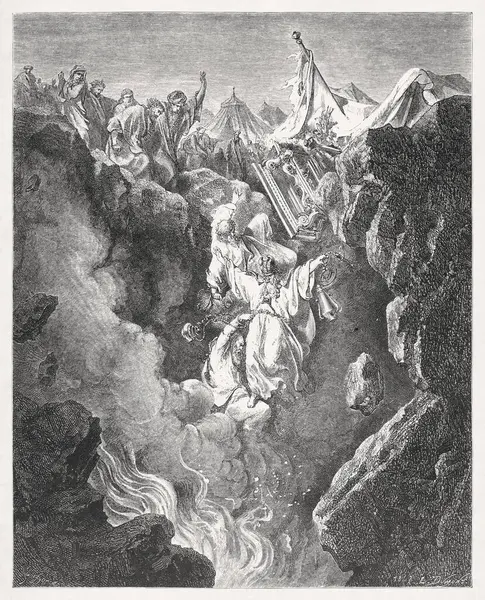 Gustave Dore 'un oyması Korah, Dathan ve Abiram' ın ölümünü temsil ediyor..