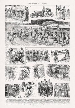 Louis Bombardıman 'ın illüstrasyonu 19. yüzyılın sonlarında basılan bisiklet yarışı sporu ve Velodrome' un resmedildiği Fransızca sözlükte yer aldı..