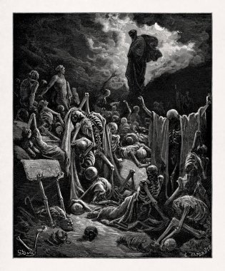 Yazan: Gustave Dore Kuru Kemikler Vadisi vizyonunu temsil ediyor..