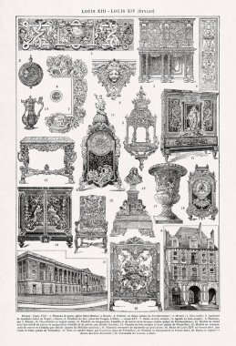 XIII. Louis ve XIV. Louis sanat stilleri üzerine resim 19. yüzyıl sonlarındaki Fransızca sözlüklerden alınmıştır..