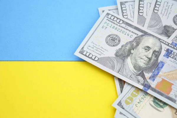American Dollars Ukrainian Hryvnia Concept American Aid Ukraine War Concept — Stock Photo, Image