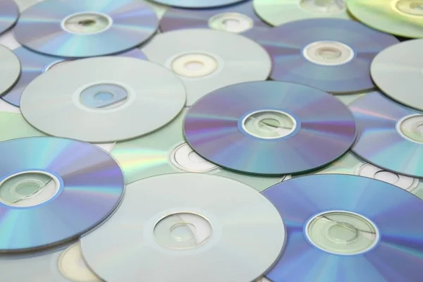Lots Old Cds Laid Out Background Bright Background Vintage — Stock Photo, Image