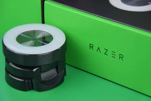 stock image Kharkiv, Ukraine, July 06, 2023: Razer webcam and box with logo.