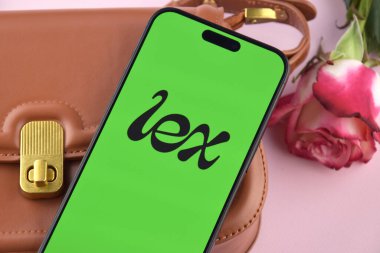 KHARKIV, UKRAINE - 12 Haziran 2024: akıllı telefon ekranında Lex flört uygulaması. Randevu ve aile kavramı.