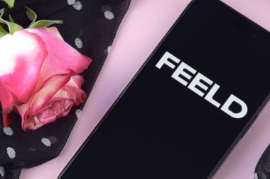 KHARKIV, UKRAINE - 12 Haziran 2024: Akıllı telefon ekranında flört uygulaması. Randevu ve aile kavramı.