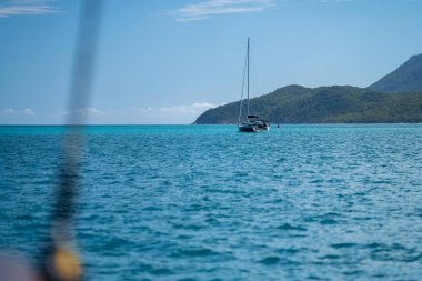 Queensland Avustralya 'daki büyük bariyer resiflerinde yaz aylarında yat ve teknelerle seyahat ediyorlar.