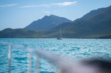 Queensland Avustralya 'daki büyük bariyer resiflerinde yaz aylarında yat ve teknelerle seyahat ediyorlar.