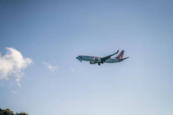Plane Flying Head Australia Summer — Stock Photo, Image