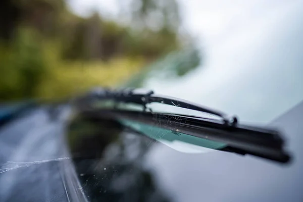 close up windscreen wiper on a car in australia