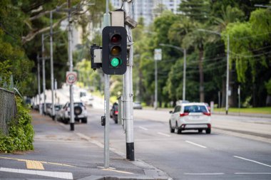 traffic lights on a street in melbourne australia 
