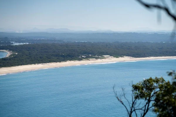 Mirando Hacia Abajo Paisaje Marino Playa Parque Nacional Hawksnest Australia — Foto de Stock