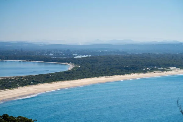Вид Пляж Морской Пейзаж Национальном Парке Hawksnest Австралии Весной — стоковое фото