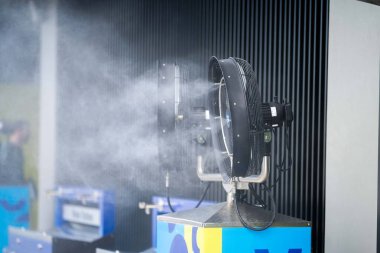 female Professional athlete Tennis player playing on a court in a tennis tournament in summer