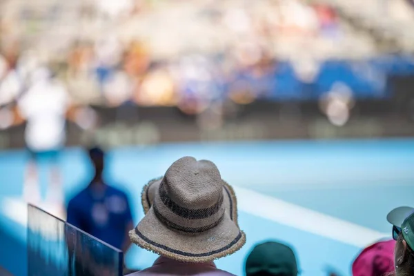 Аматор Грає Теніс Турнірі Грає Траві Мельбурні Австралія Влітку — стокове фото