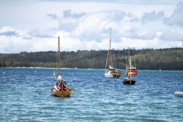 Wooden Boat Water Wooden Boat Festival Hobart Tasmania Australia Summe — Stock Photo, Image