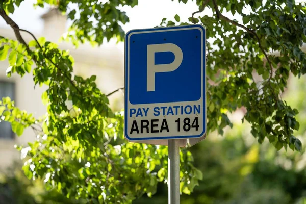 Parking Sign Street Melbourne Australia Summe — Zdjęcie stockowe