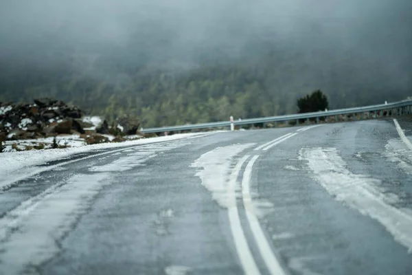 stock image ice on the road on a mountain in winter in australia