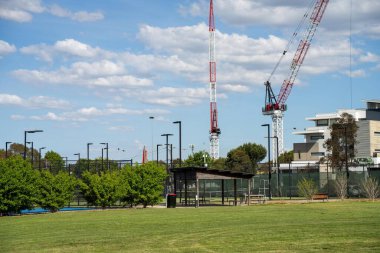 Yazın Melbourne 'da bir parkta vinç