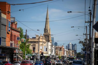 Yazın brunswick Melbourne caddesinde