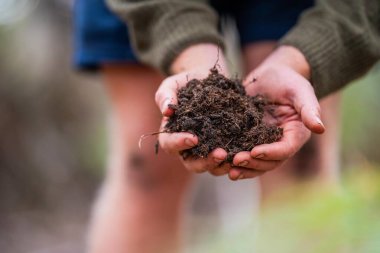 Çiftlikte tarımcılık yapan bir tarımcı. Toprak işleme uzmanı. Ev laboratuarında toprak testi yapıyor. Toprak yaşamına ve sağlığına bakıyorum.