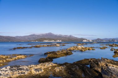 İsrail 'in kuzeyindeki Akdeniz adasının güzel manzarası.