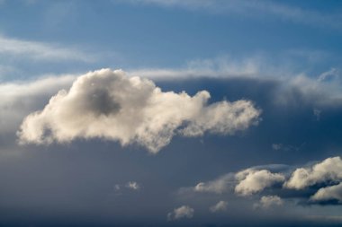 beautiful white fluffy clouds in the sky in summer clipart