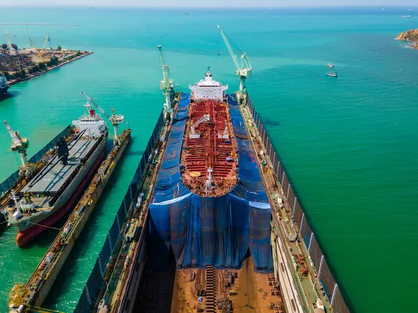 Rekaman Tersebut Menampilkan Skala Dan Kompleksitas Pembuatan Kapal Menjadikannya Ideal — Stok Foto