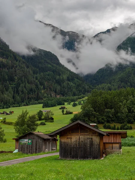 Solden Austria Julio 2022 Día Verano Lluvioso Nublado Valle Del —  Fotos de Stock