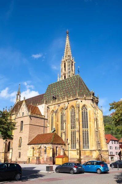 Thann Medieval Minster Saint Theobald Gothic Church Alsatian Town Thann — стоковое фото