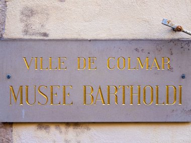 Colmar, France - March 27, 2022: Since 1922 the municipal Bartholdi Museum has been set up in the house where the sculptor Auguste Bartholdi was born.
