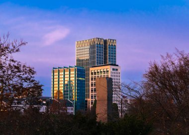 Frankfurt am Main, Almanya 'da bir grup gökdelen.