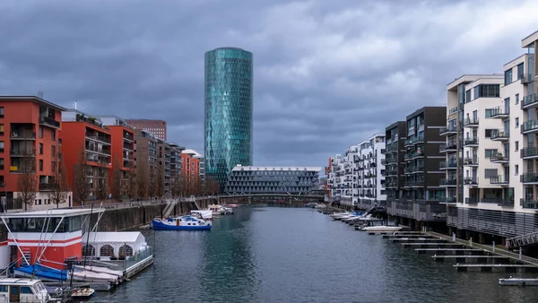 Frankfurt Main Almanya Ocak 2023 Batı Liman Yaşam Alanı Frankfurt — Stok fotoğraf